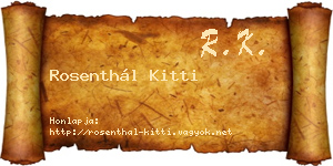 Rosenthál Kitti névjegykártya